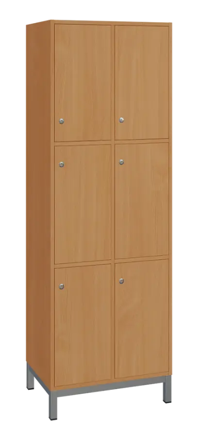 SBS-3322 šatní skříň 6-boxová, 1800x600x400 mm, kovové nohy, buk royal